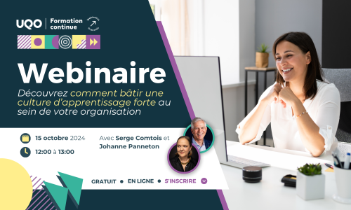 image d'une femme qui regarde ordinateur pour assister au webinaire gratuit du 15 octobre 2024 de 12h à 13h